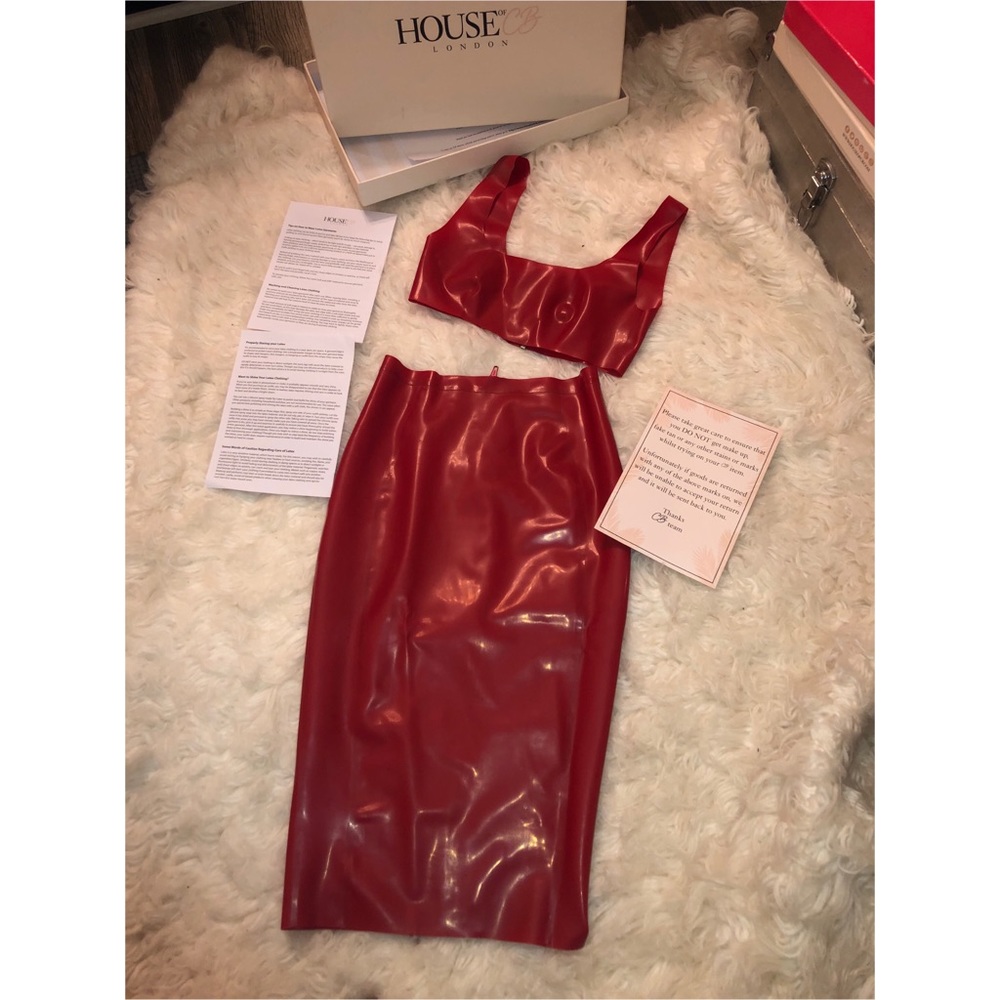 Only worn once Latex two piece!!!! House of CB💋